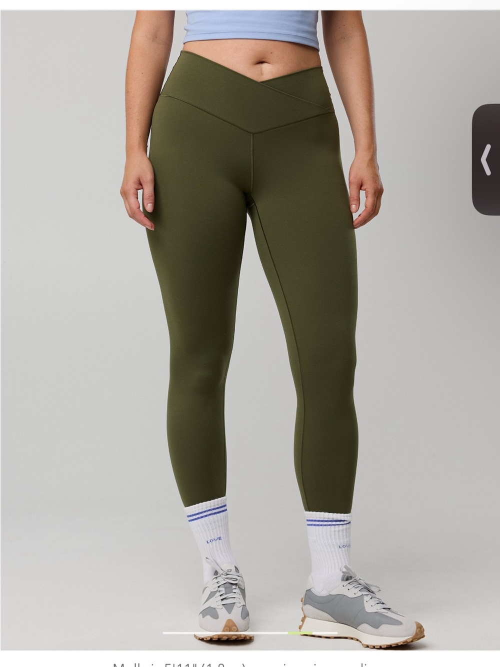 OFFLINE by Arie Real Me High Waisted Crossover Leggings Military Green NWT Sz M - Picture 6 of 15